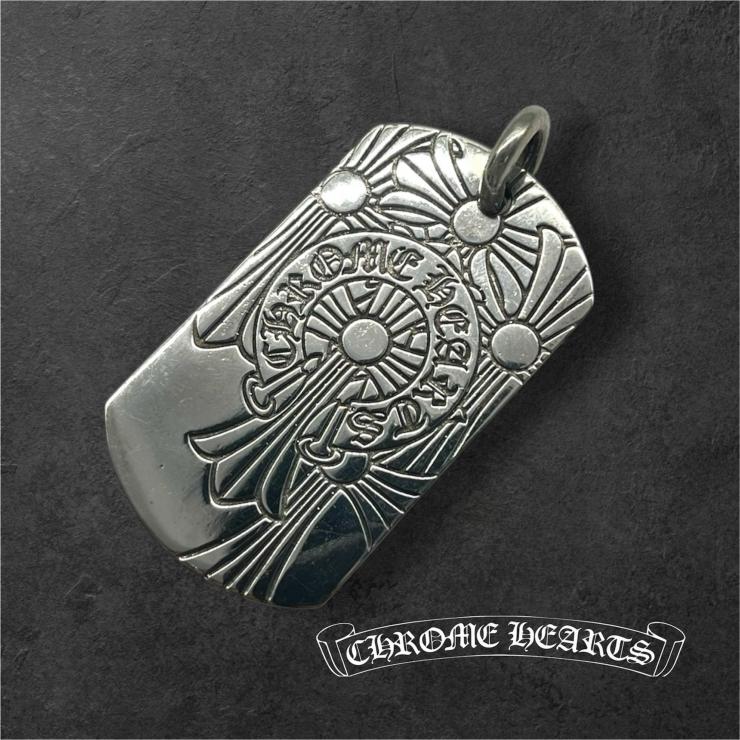 CHROME HEARTS クロムハーツ D TAG LRG GOD BLESS ラージ ドッグタグ  ゴッドブレス シャンデリヤいの一番 しろがね色 925 ★一般受け高騰中★