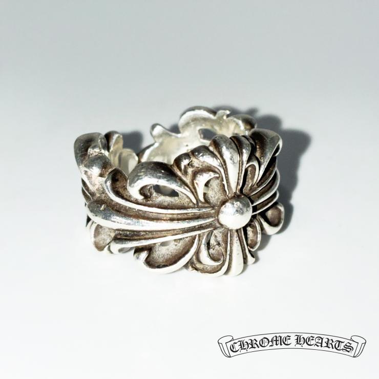 CHROME HEARTS クロムハーツ ダブルフローラルクロス リング 指輪 アクセサリー シルバー SV925 12号 ★美品★｜LUXTOKYO