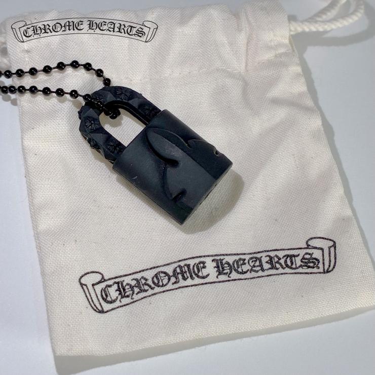 CHROME HEARTS クロムハーツ ラバー パドロック フレアニー シリコン ネックレス ブラック アクセサリー ★袋付★ ★人気高騰中★｜LUXTOKYO
