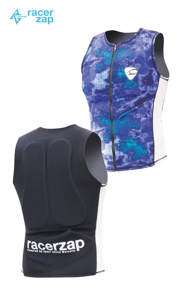 SUP 専用 ウェットスーツ ベスト メンズ RACERZAP Water Support ベスト (ブルーサンゴ/ホワイト) レーサーザップ サップ サポートスーツ 1mm 男性用 メンズ 送料無料｜ラグジュリアス インナーワールド