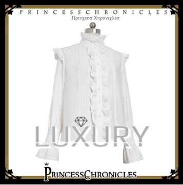 【ご注文殺到の為最大130日後発送】ブラウス princess Chronicles 春夏 春秋 通年 長袖 クラロリ フリル ハイネック 上品 男装 ゴシック ホワイト 無地 雑貨 小物 Lolita ロリィタ ゴスロリ ロリータファッション loli5435｜LUXURY