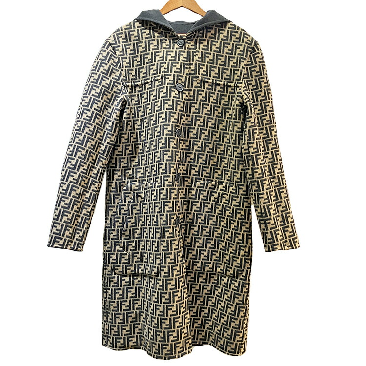 正品未使用FENDI ★ウール ＆アルパカ ロングコート 楽天市場】【中古】フェンディ FENDI ロングコート FF8835 A5HD
