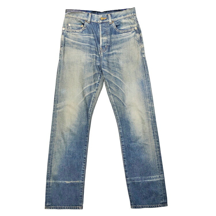 【中古】Saint Laurent サンローラン ハイウエスト ストレートデニム 625675 Y945Q 4983 size\u003d26 メンズ コットン ポリエステル 本物 送料込み!!