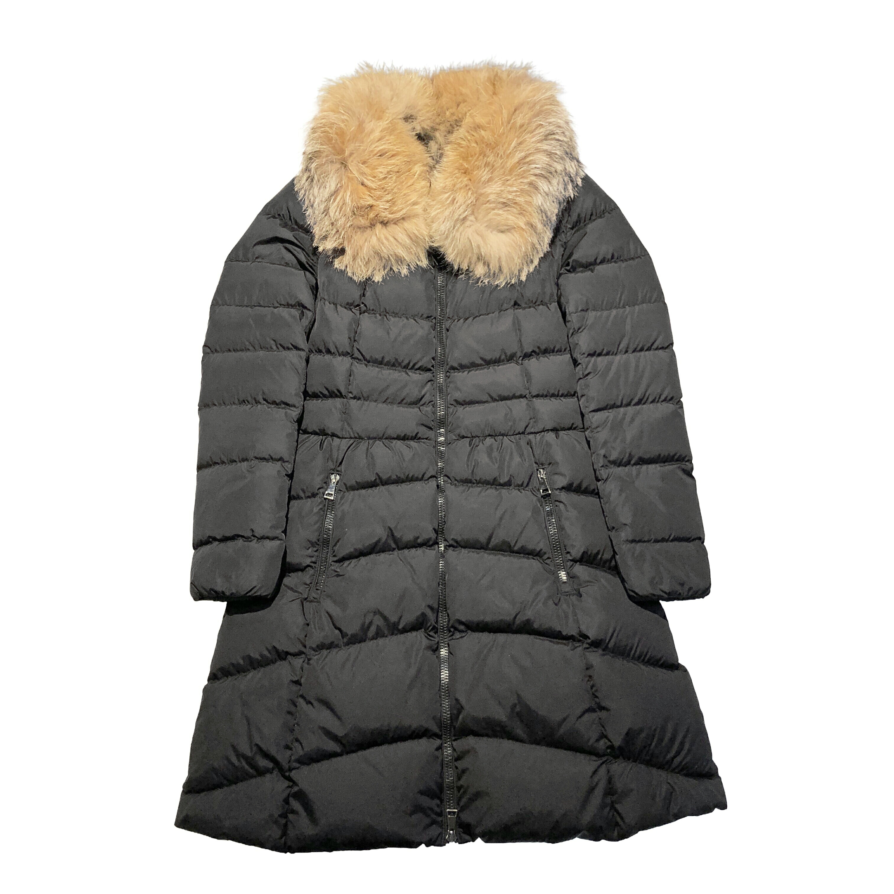 【中古】 MONCLER モンクレール 18AW HIRONDELLE GIUBBOTTO イロンデール ダウンコート D20934934520 54155 size\u003d0 レディース 着脱式ファー フード ナイロン ブラック 本物 送料込み 送料無料!!