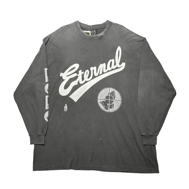 【中古】 SAINT Mxxxxxx 仙マイケル 25SS SNT OF GOD ロング捩り プルオーバー SM-HR8-0000-C02 L/S TEE 労働者の一団のど首 薄墨色 メンズ  本物 貨物輸送込み!!