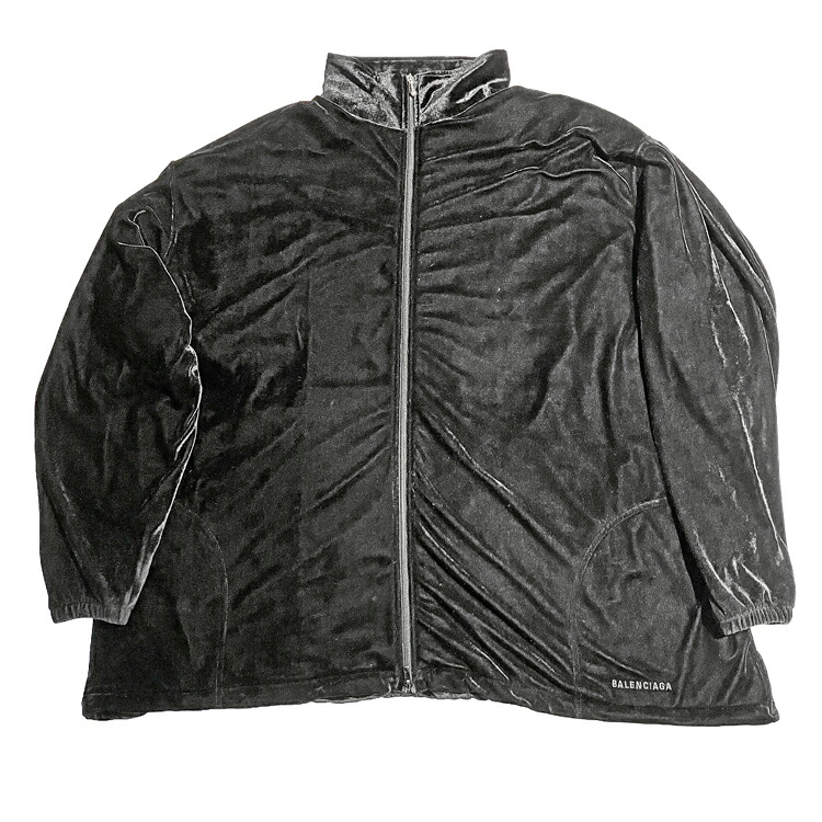 【中古】 BALENCIAGA バレンシアガ トラックスーツジャケット ベルベット size\u003dS メンズ 535814 TWK17 ブラック トラックジャケット ジャージ ベロア Sサイズ 本物 送料込み!!