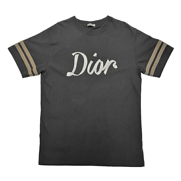 【中古】 Christian Dior クリスチャン ディオール コットン コンパクト ジャージー クールネック Tシャツ 293J659A0554 Mサイズ S/S TEE ブラック ブラウン メンズ 本物 送料込み 送料無料!!｜LUXURY　SEVEN　店 32,175円