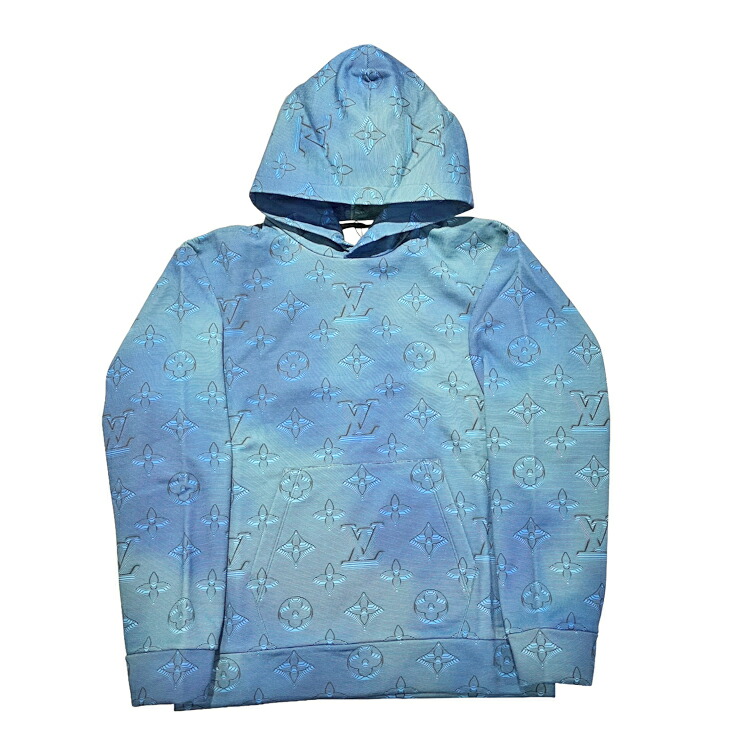【中古】 【未使用品】 LOUIS VUITTON ルイヴィトン 22AW 3Dモノグラム プリンテッドオール プルオーバーパーカー HNY41WIHN フーディー 総柄 ブルー系 Lサイズ 2022年秋冬 メンズ コットン 本物 送料込み!!｜LUXURY　SEVEN　店