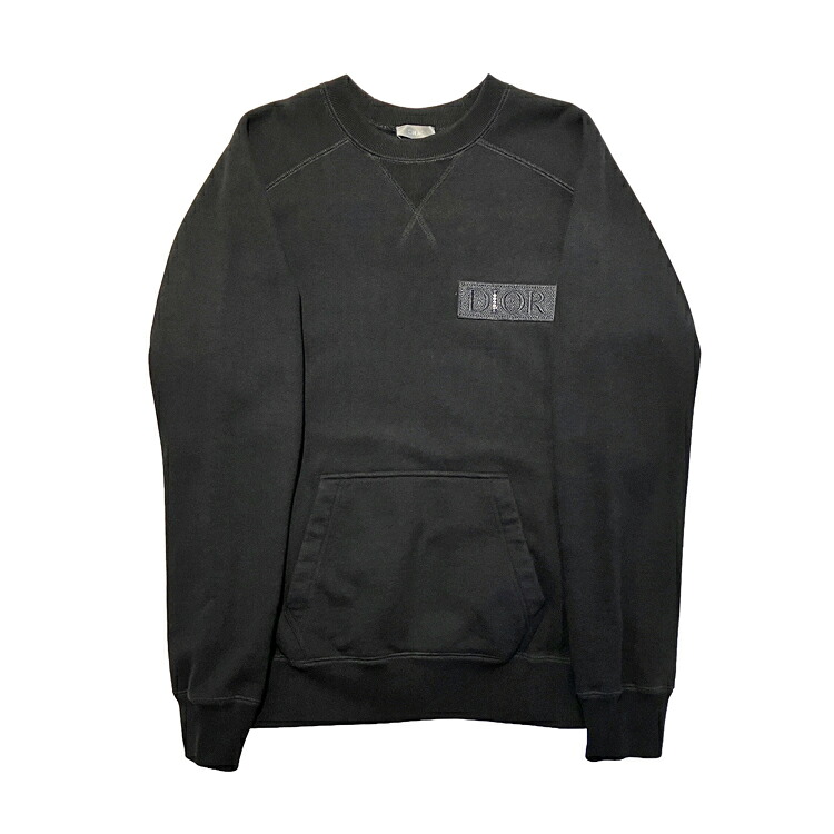 【中古】 Christian Dior &times; sacai クリスチャン ディオール &times; サカイ 21AW サイドスリット スウェット 213J643A0687 トレーナー クールネック 長袖 コットン XSサイズ 2021秋冬 ブラック メンズ 本物 送料込み 送料無料!!｜LUXURY　SEVEN　店