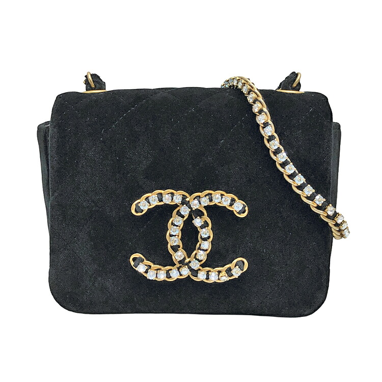 【中古】 CHANEL シャネル ミニマトラッセ ベルベット チェーンショルダー ショルダーバッグ ポーチ ブラック レディース ミニポーチ 本物 送料込み!!|LUXURY SEVEN 店