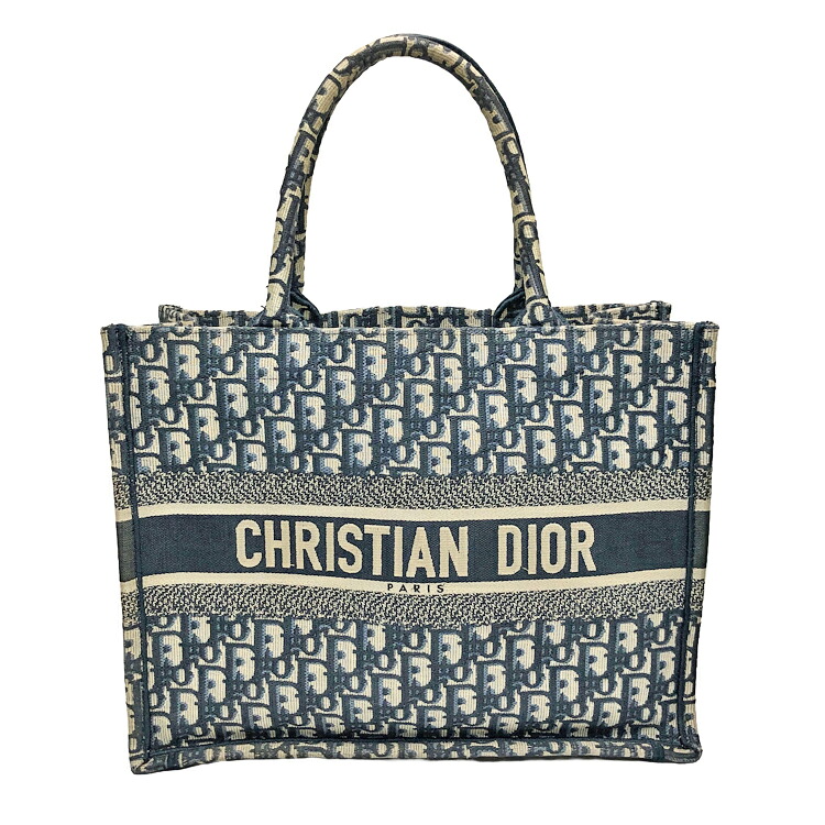 【中古】 Christian Dior クリスチャンディオール オブ漏れる 刺しゅう Book Tote Medium ブックトート 並み並み 御徒面子 M1296ZRIW_M828 トートバッグ オブ漏れる 刺しゅう 綿織物 米国海軍 帆布 レディース 本物 貨物輸送込み!!