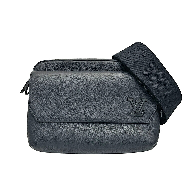【中古】 LOUISVUITTON ルイヴィトン LV アエログラム ファストライン メッセンジャー M22482 メッセンジャーバッグ ショルダーバッグ クロスボディバッグ ノワール ブラック メンズ 本物 送料込み!!