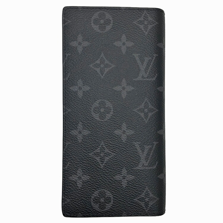 【中古】 【未当て嵌める品】 LOUIS VUITTON ルイヴィトン モノグラム ポルトフォイユ ･ ブラザ M61697 ウォレット 金入れ メンズ ウィメンズ 黒いこと しろがね色金具 本物 貨物輸送込み!!
