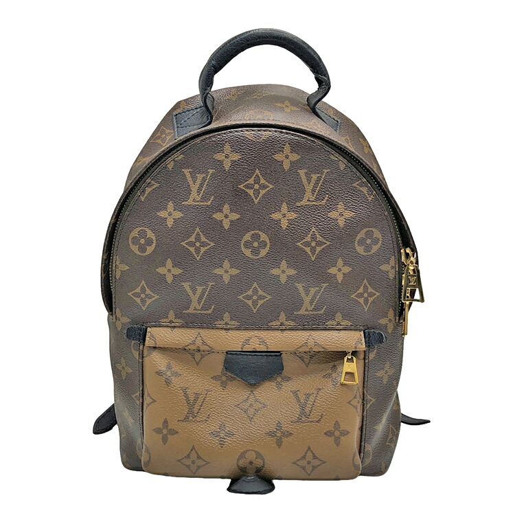 【中古】 LOUIS VUITTON ルイヴィトン モノグラム・リバース パームスプリングス うしろ側容器に並べる PM N44870 背嚢 赤銅色 なめし革 レディース ゴールド金具 中古品 本物 貨物輸送込み!!