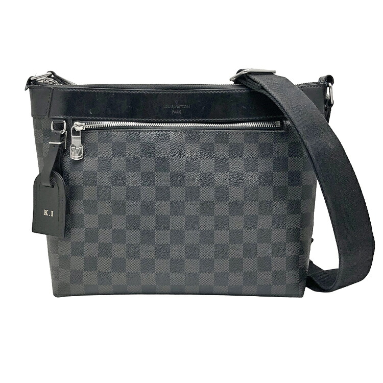 【中古】LOUISVUITTON ルイヴィトン ダミエグラフィット ミック PM N40003 ショルダーバッグ 黒いこと PVC 帆布 なめし革 メンズ 本物 貨物輸送込み!!