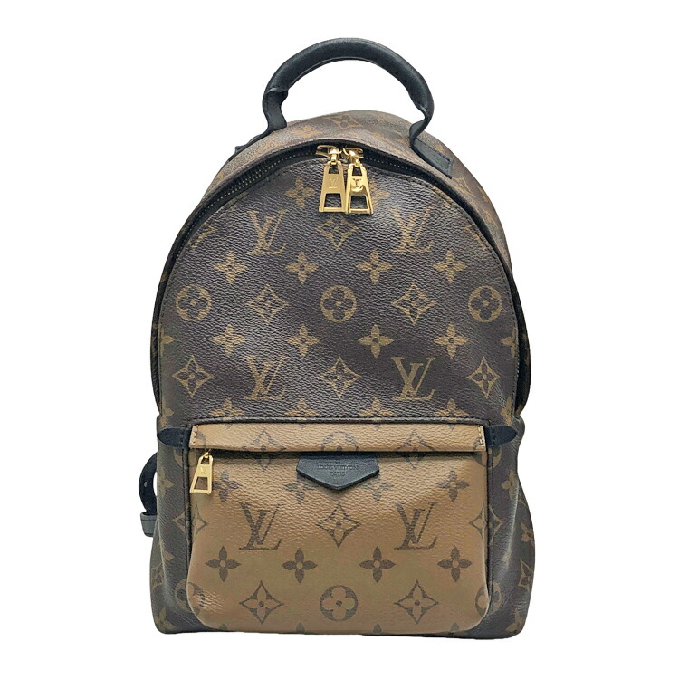 【中古】 LOUIS VUITTON ルイヴィトン モノグラム・リバース パームスプリングス うしろ側容器に並べる PM M43116 背嚢 赤銅色 なめし革 レディース 本物 貨物輸送込み!!