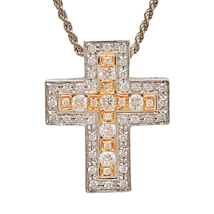 【中古】 DAMIANI ダミアーニ 750 PG×WG ベルエポック ダイヤモンド ネックレス Sサイズ ペンダント ネックレス ピンクゴールド ホワイトゴールド コンビ ダイヤモンド 中古品 本物 送料込み 送料無料!!