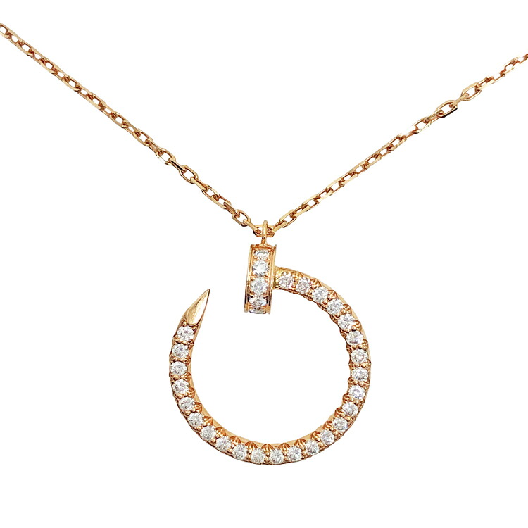 【中古】 Cartier カルティエ Juste un Clou necklace diamonds ジュストアンクル ダイヤモンド ネックレス B7224894 釘モチーフ K18PG 750PG ピンクゴールド 本物 送料込み!!