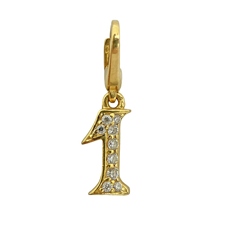 【中古】YUKIZAKI NOMBRE ユキザキ ノンブルプティ No.1 ナンバー 1 チャーム ミニサイズ Y.NOMBRE.PUTITE.32.6.1 ペンダント トップ ダイヤモンド イエローゴールド 750YG K18YG 18KYG メンズ レディース ユニセックス 本物 送料込み!!｜LUXURY　SEVEN　店