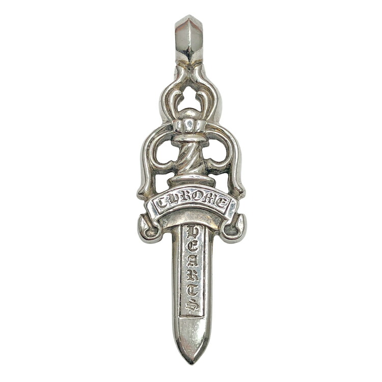 【中古】Chrome Hearts クロムハーツ LARGE DAGGER ラージダガー シャンデリヤ 首飾り SV925 しろがね色 メンズ 本物 貨物輸送込み!!