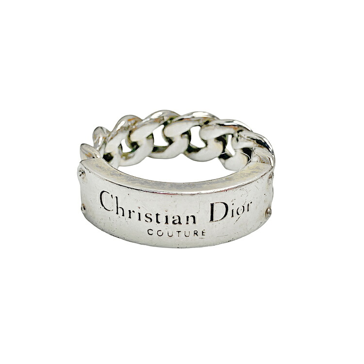 【中古】 Christian Dior クリスチャンディオール Couture クチュール チェーン ID リング スモールモデル 指輪 size=S SV925 シルバー レディース メンズ 本物 送料込み!!｜LUXURY　SEVEN　店