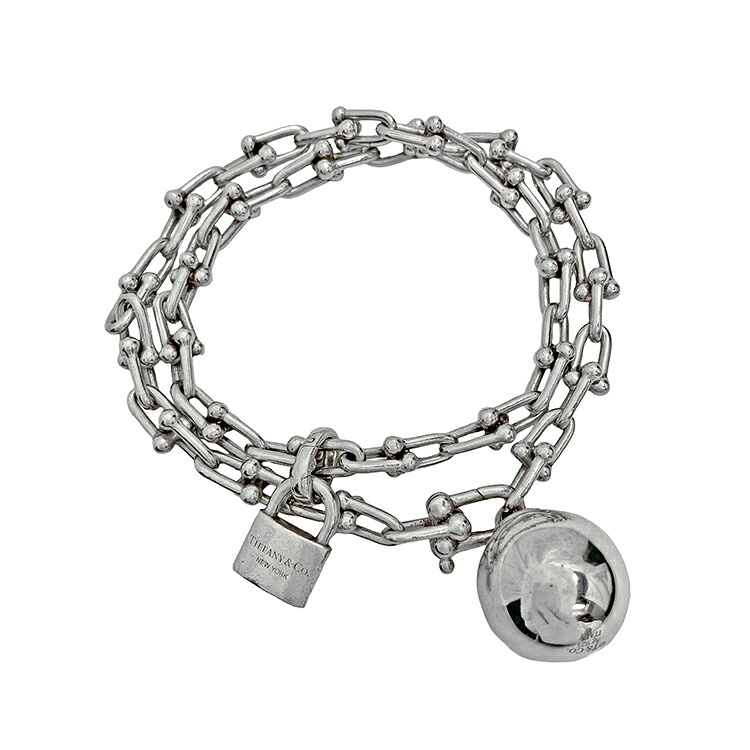 【中古】 Tiffany&Co. ティファニー ハードウェア スモール シングルラップ リンク ブレスレット Ag925 シルバー レディース 本物 送料込み!!｜LUXURY　SEVEN　店