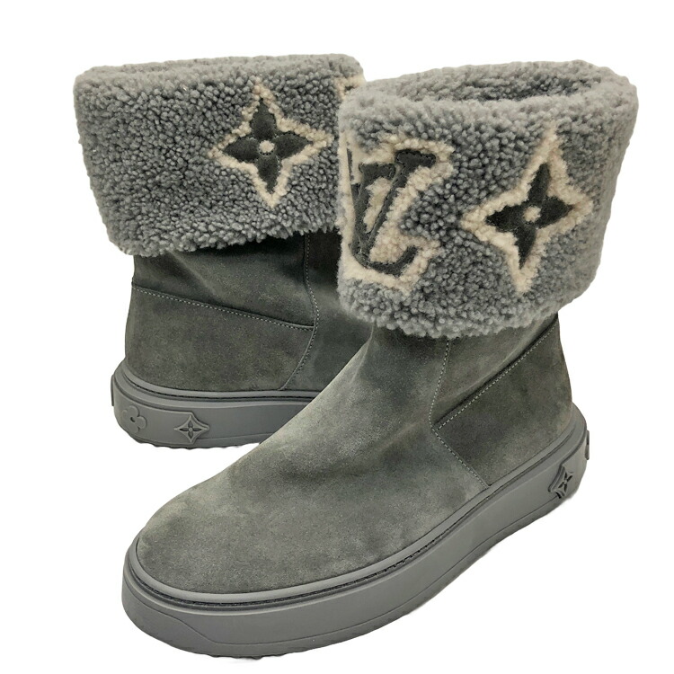 未使用　ルイヴィトン　スノードロップライン モノグラム ムートンブーツ LOUIS VUITTON - LOUIS VUITTON ルイ・ヴィトン スノードロップ