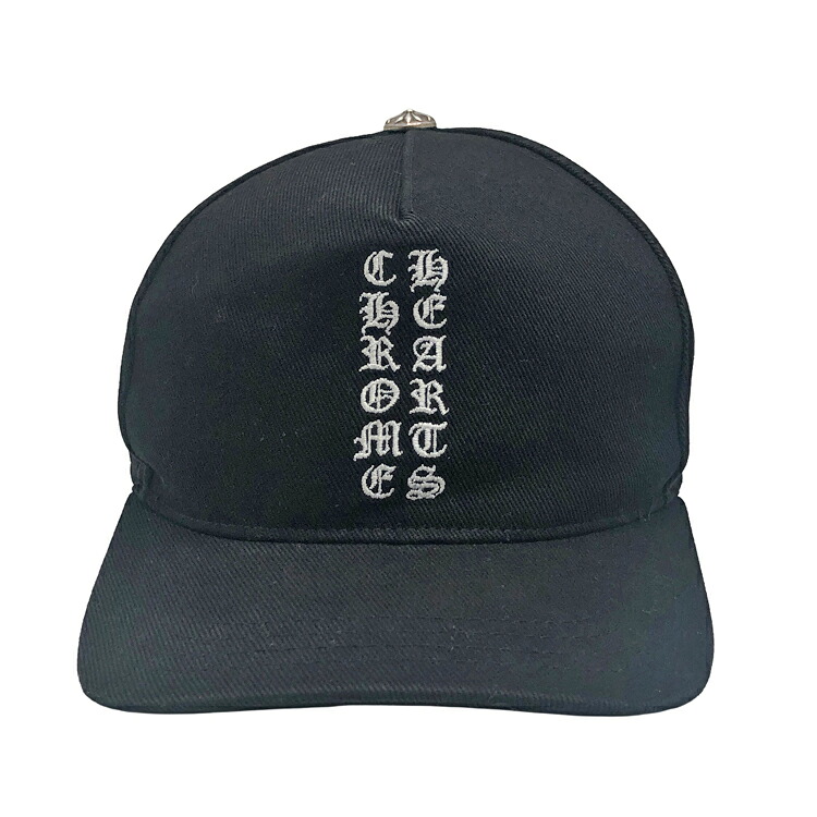 【中古】 Chrome Hearts クロムハーツ CH刺・墸 バーティカルロゴ トラッカーキャップ 野球旗がしら 黒いこと  SV925 しろがね色 メンズ 本物 貨物輸送込み!!
