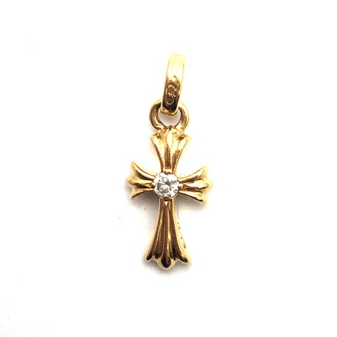 日本正規品 本物 送料込み Luxury ベビーファット Yg 2pダイヤ 中古品 Yg クロムハーツ チャーム ペンダント 本物 クロムハーツ イエローゴールド ペンダント Seven クロス ネックレス メンズジュエリー アクセサリー チャーム クロス ベビーファット