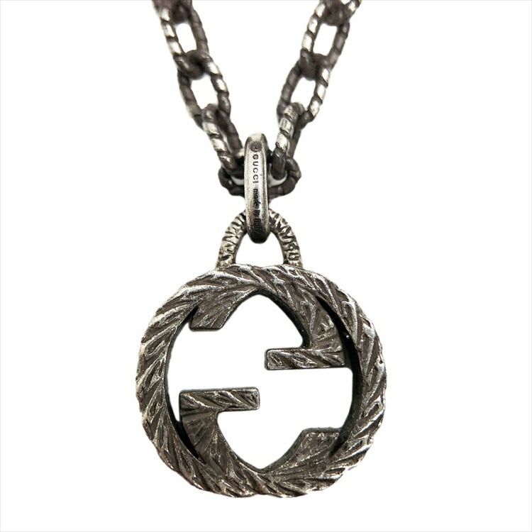 極上美品‼️ GUCCI アラベスク インターロッキング ネックレス 正規品⭐️ 極美品 GUCCI インターロッキング ネックレス アラベスク 燻し
