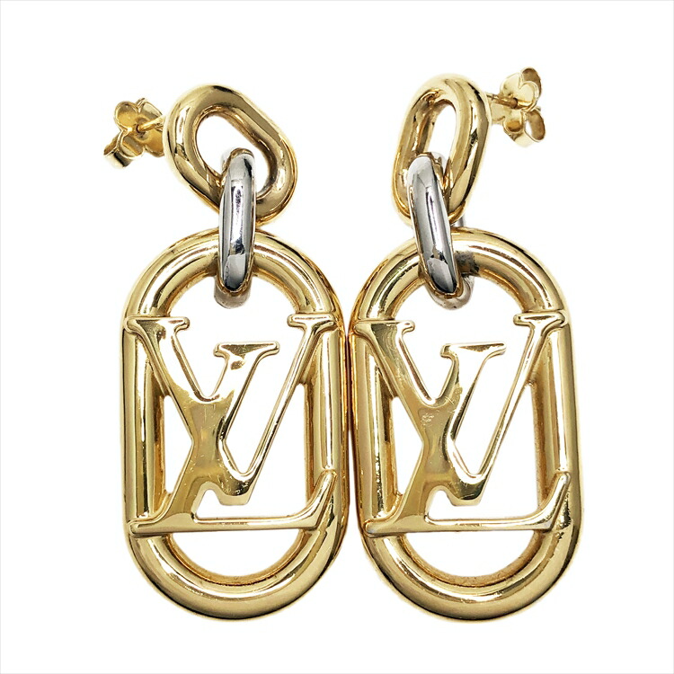 【美品】ルイヴィトン　ピアス　モノグラム　チェーン　LV M0177 ピアス・フープ マイ LV チェーン S00｜ルイ・ヴィトン 公式