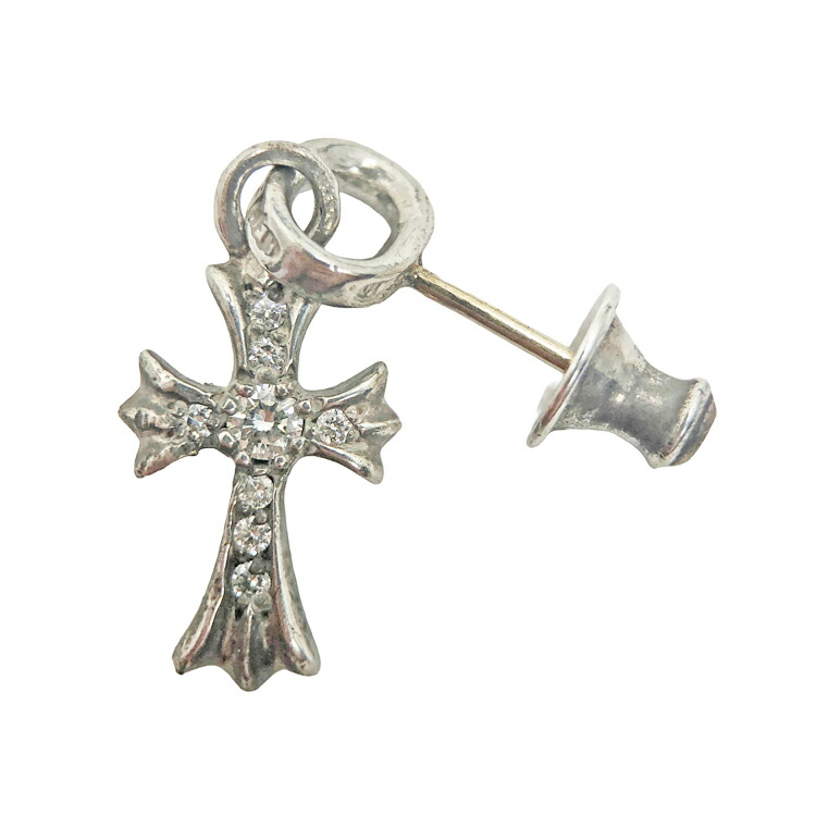 【中古】 Chrome Hearts クロムハーツ BBY F PPRCHN ベビーファット ベイビーファット 落っこちる ピアス アフター パヴェダイヤモンド  SV925 しろがね色 K14 メンズ 中古品 本物 貨物輸送込み!!