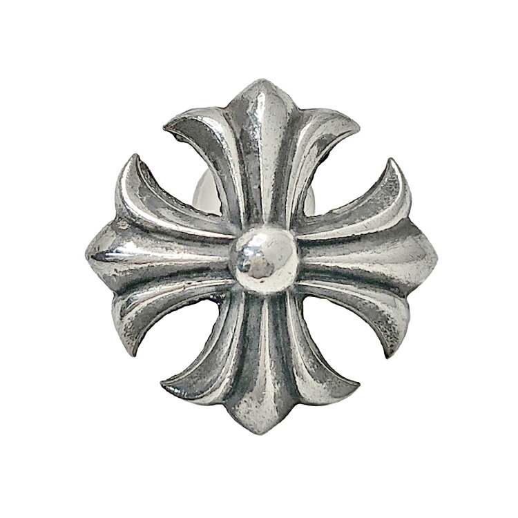 【中古】 Chrome Hearts クロムハーツ LRG CH PLS ラージ CHつけ加える スタッド ピアス SV925 14K 聞き付ける欠品 片耳用 しろがね色 本物 貨物輸送込み!!