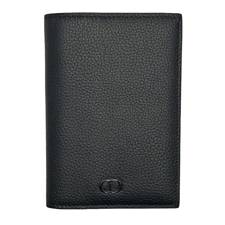 【中古】 【未使用品】 Christian Dior クリスチャン ディオール CD アイコン CDロゴ パスケース 2ESPH016CDI_H00N グレインドカーフスキン ブラック メンズ 本物 送料込み!!