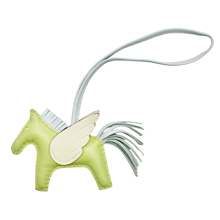 【中古】 HERMES エルメス Rodeo charm Pegasus PM ロデオチャームPM バッグチャーム ジョーヌブルジョン ブルーブリュム ナタ Z刻印 2021年 アニョーミロ スイフト メンズ レディース 本物 送料込み!!