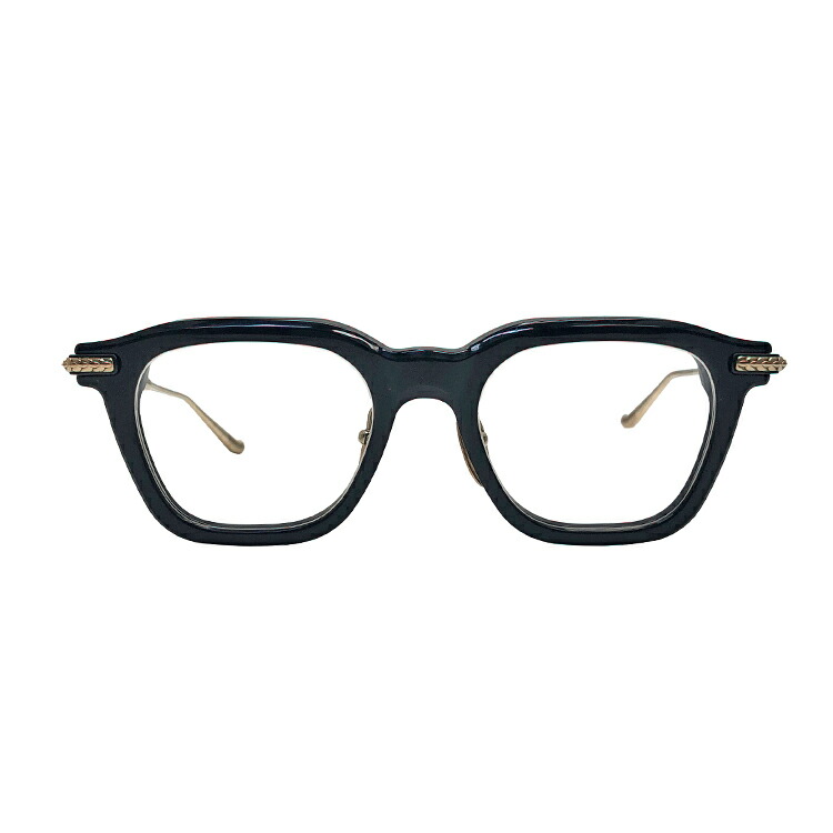 【中古】 Chrome Hearts クロムハーツ CUMPTION-A サイドフレアニー ゴールドテンプル ウェリントン アイウェア 眼鏡 メガネ 黒いことひな形 黒眼鏡 ゴールド メンズ 【※度入り口・入口水晶体※】 本物 貨物輸送込み!!