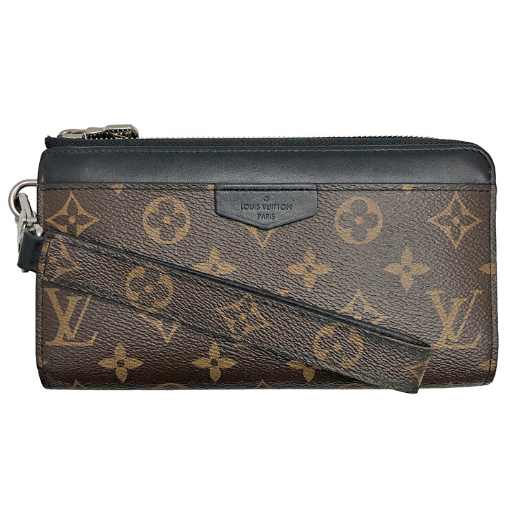 【中古】 LOUIS VUITTON ルイヴィトン モノグラム・マカサー ジッピー・ドラゴンヌ M69407 長札入れ ロングウォレット L字ジッパー メンズ しろがね色金具 本物 貨物輸送込み!! メンズ財布-財布・ケース-バッグ・小物・ブランド雑貨