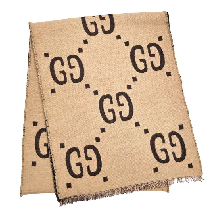 【中古】 GUCCI グッチ ジャンボGG リヴァーシブル 消音装置 495592 4G350 2179 袈裟メンズ レディース 羊毛 絹地 赤銅色 ベージュ 本物 貨物輸送込み!!