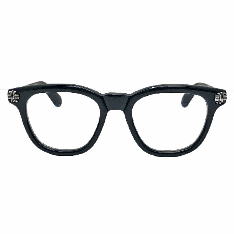 【中古】Chrome Hearts クロムハーツ SMOKE SHOW CH PLUS 人煙 見せ物 CH足し加える テンプル・ウェリントン 52□21-153 黒眼鏡 アイウェア 眼鏡 黒いこと しろがね色 本物 貨物輸送込み!!