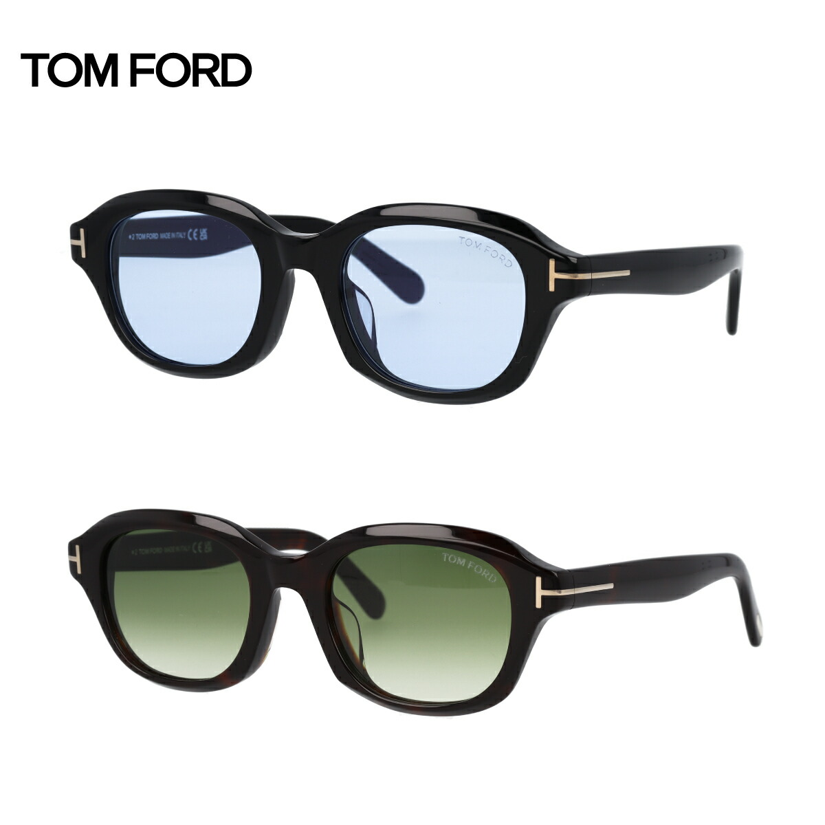 TOM FORD トムフォード サングラス スクエア型 アジアンフィット FT1147-D/S (TF1147-D) 01V 52P 眼鏡 黒縁 黒 べっ甲 デミブラウン【海外正規品】