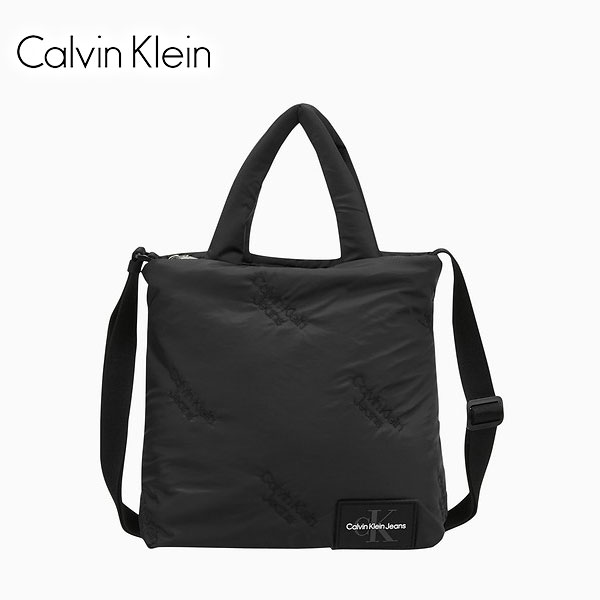 【CALVIN KLEIN】カルバン・クライン CK パピー はりつけ台 上半身御徒面子（肩肉 トート 二番目 マザーズ パウダーコンパクト 通学 通い 2way 黒いこと チャック）【22.5珊 x 10.5珊 x 23珊】【取って置く商いもの】【定め事品】【貨物輸送無料】