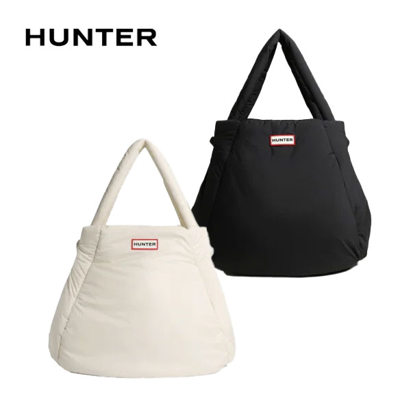 ＼バイヤーいちおし！／【HUNTER】ハンター トートバッグ（マザーズ 大きめ 大容量 通学 通勤 A4収納 パソコン トラベル 旅行 ダウン もこもこ ホワイト ブラック）【43cm x 37cm x 27cm】【予約商品】【正規品】【送料無料】
