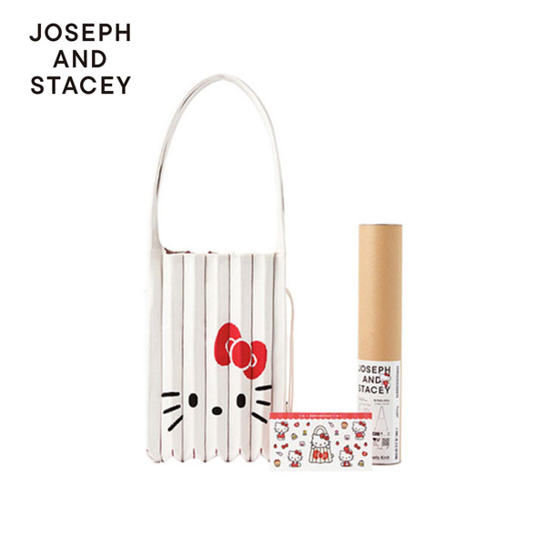 【Sanrio×JOSEPH\u0026STACEY】サンリオ×ジョセフ\u0026ステイシー ラッキー プリーツ ニット ハローキティ ショルダー バッグ LUCKY PLEATS KNIT M HELLO KITTY CREAM WHITE（トート エコ バック）【正規品】【予約商品】【送料無料】