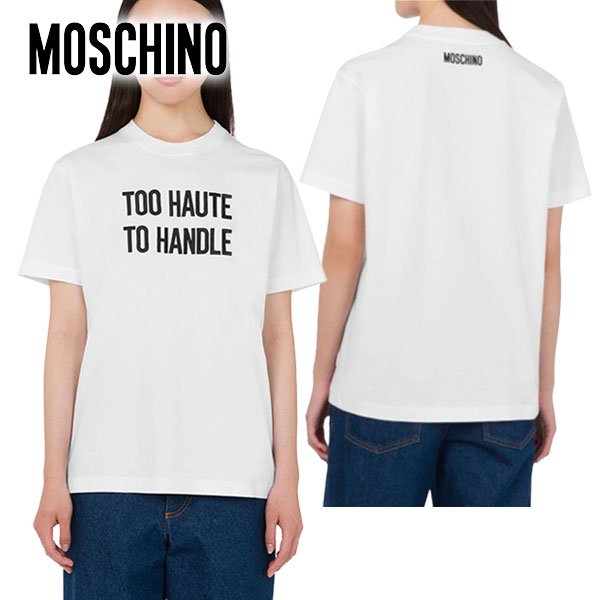 【MOSCHINO】モスキーノ 刺繍 コットン 半袖 Tシャツ EMBROIDERED ORGANIC COTTON JERSEY T-SHIRT（ホワイト 白t プリントt トップス 綿 コットン100%）【予約商品】【正規品】【送料無料】 27,170円
