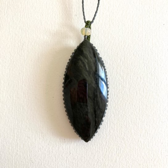 オブシディアンマーキースペンダント オブシディアン ウイチョールオブシディアン 黒曜石 ウイチョル 黒 black obsidian|ルース ヒーリングストーンズ