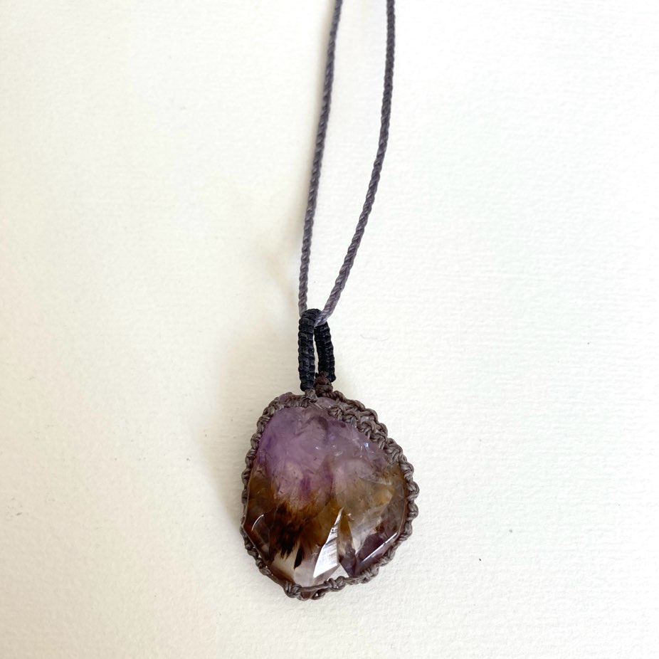 アメジストエレスチャルペンダント カコクセナイトインアメジスト アメシスト amethyst 紫 エレスチャル パープル 2月誕生石｜ルース ヒーリングストーンズ
