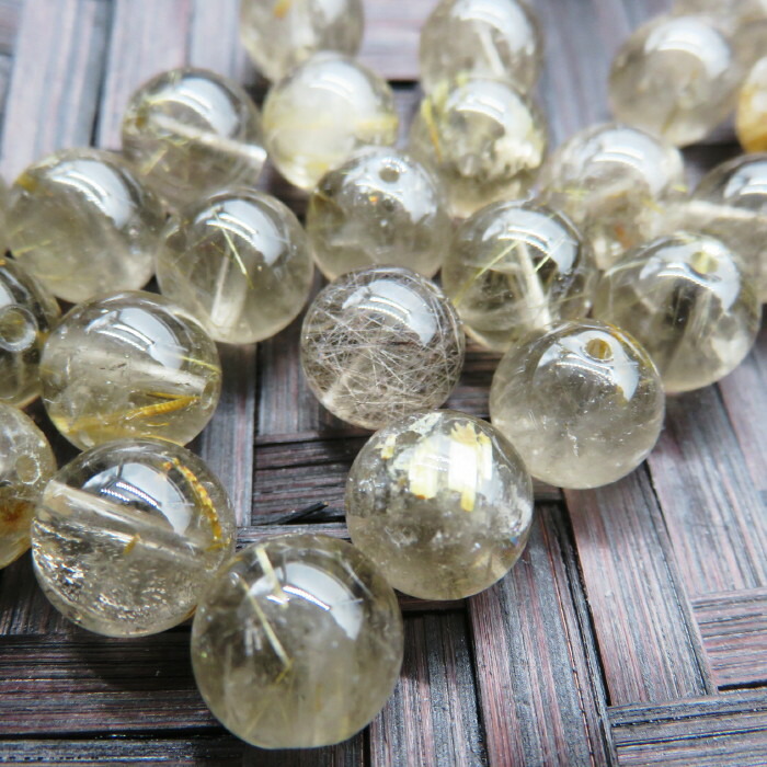 楽天市場】ルチルクォーツ 【丸玉ビーズ 数量限定】 約12-13mm 粒売り