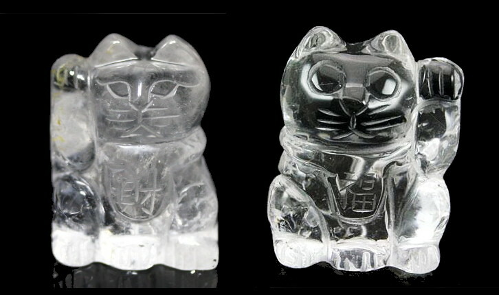 ガーデンクォーツ水晶招き猫 楽天市場】招き猫（水晶）1個 ねこ ネコ インテリア 置物 天然石