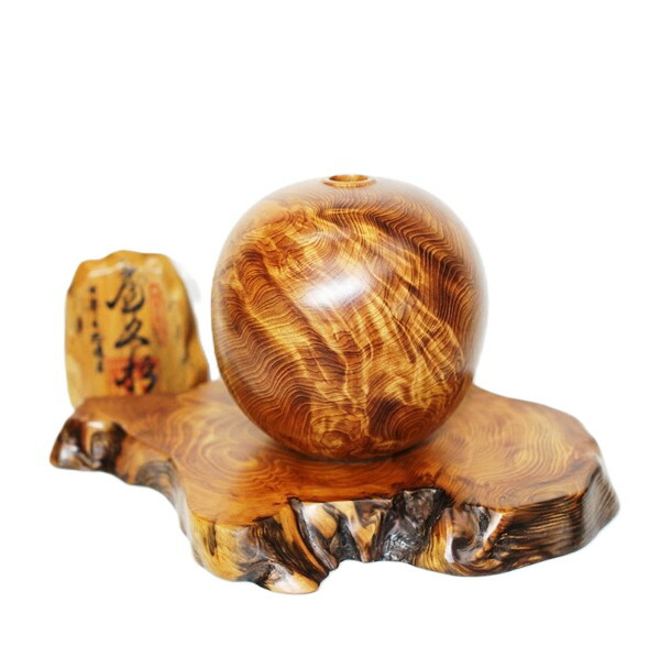 置物 壺 屋久杉 光明杢 直径12cm×高さ13cm 世界遺産登録の屋久島の象徴木 古来より「神宿る木」として崇められてきた屋久杉|LUZ-光