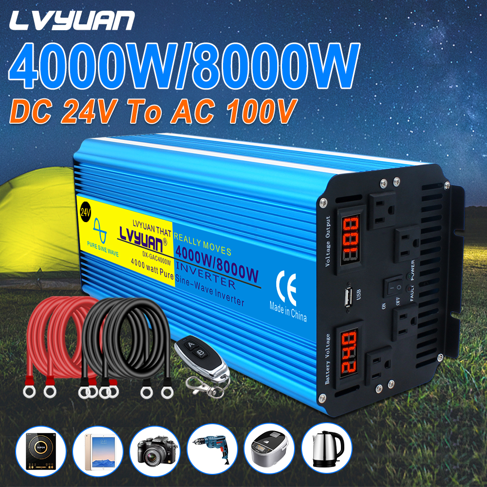 Dc24vをac100vに変換 アクセサリー 正弦波 永久保証 4000w 24v 4000w 50 60hz 永久保証 インバーター インバーター キャンプ 100v インバーター 正弦波 最大8000w 50 60hz 切替 Dc Ac 直流 交流 カーインバーター 車中泊グッズ スマホ充電 アウトドア 緊急 防災